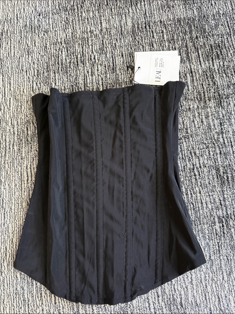 LEAU Black Strapless Corset Top